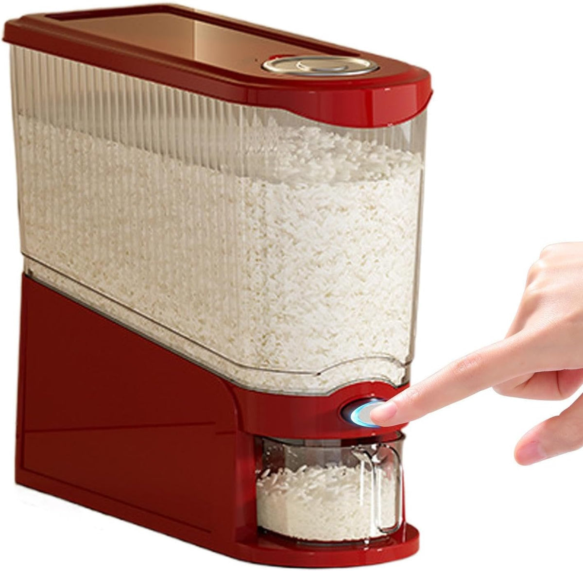 Rice Storage Dispenser, Press-Type Airtight Rice, Anti-Moisture Organizer