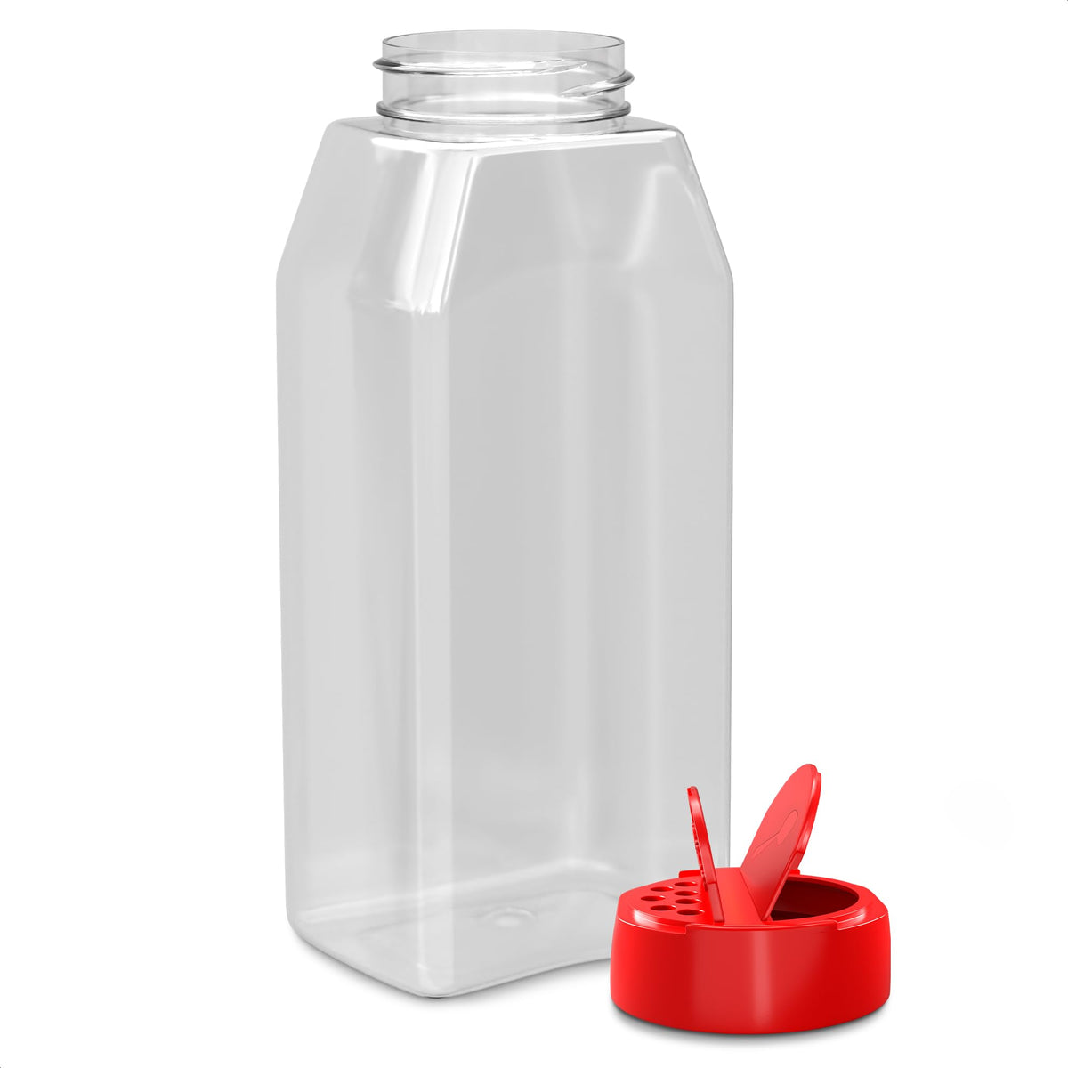 Reluen 2 Pack 32 Oz Large Seasoning Containers, Red Lid Salt Container