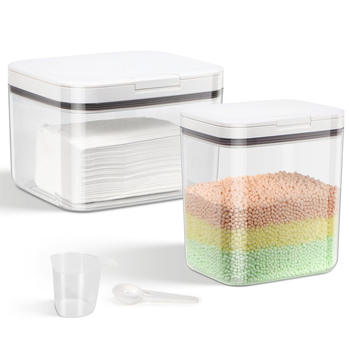 TBMAXS Airtight Rice Container 10 Lbs, Clear Plastic Food Storage Container Bin For Flour Sugar, Dry Food Holder with Easy Locking Lid for Kitchen Pantry Organization and Storage