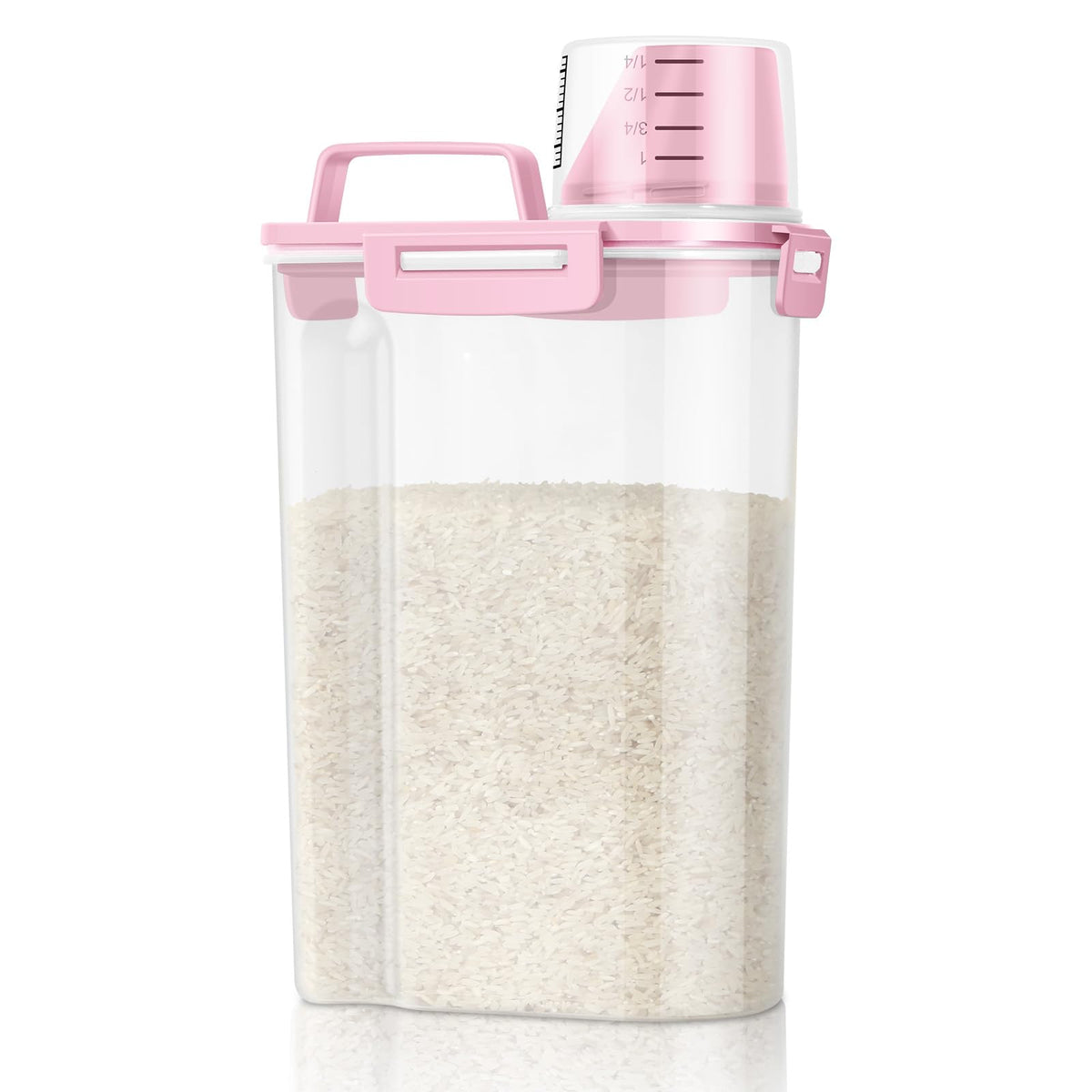 TBMax Rice Storage Container 3 to 5 Lbs - Small Pet Dog Cat Food Container Dispenser with Easy Pouring Spout & Cup, Portable Cereal Container for Small Spaces, Travel, or Daily Use