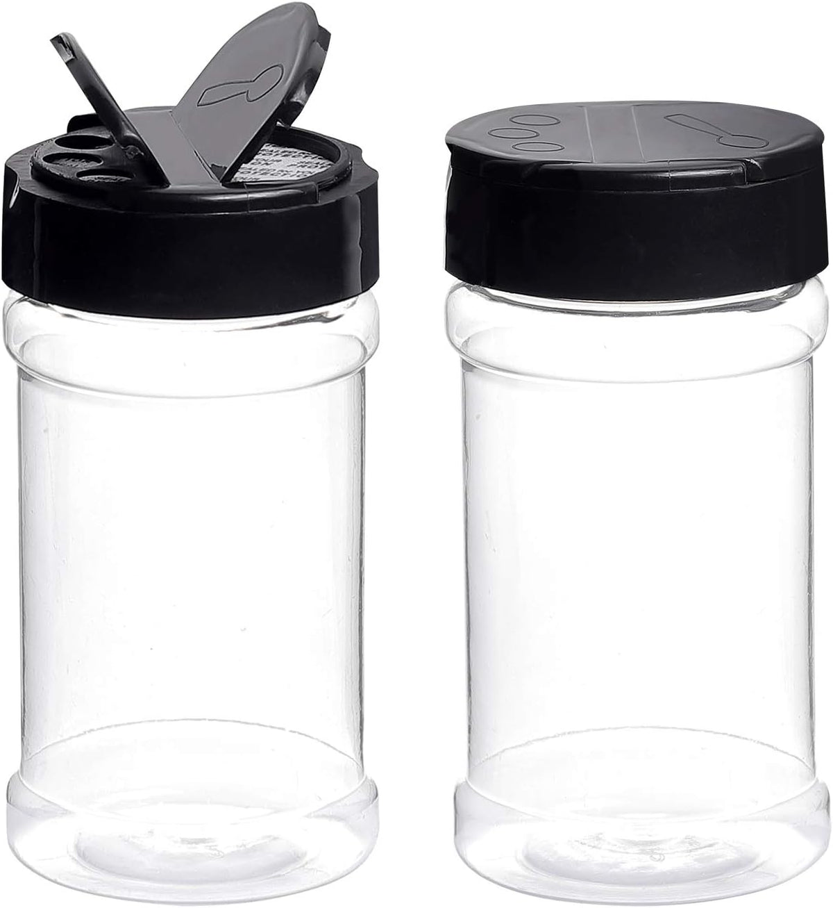 Spice Bottles, Dabacc 20Pcs 7oz Clear Plastic Container Jars with Lids Labels for Kitchen Storing Spice Powders Dry Goods Peanut Butter BPA free