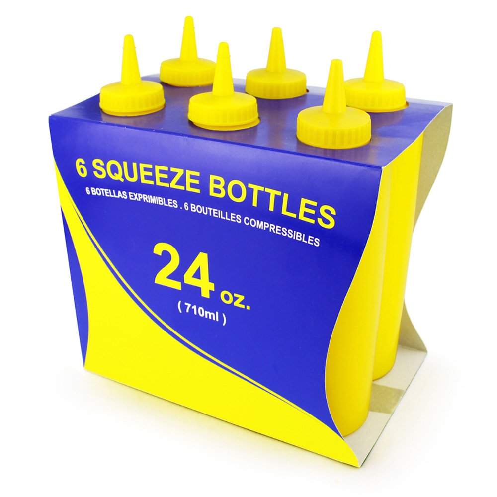 New Star Plastic Squeeze Bottle, 12-Ounce, Set of 6, Clear