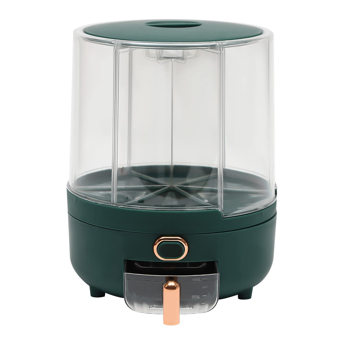 Grain Storage Container Dispenser, 6 Grids rice dispenser rotating, 360° rotating food dispenser One-Click Output rice Storage Round Grain Dispenser Kitchen (Matcha Medium 1.53kg)