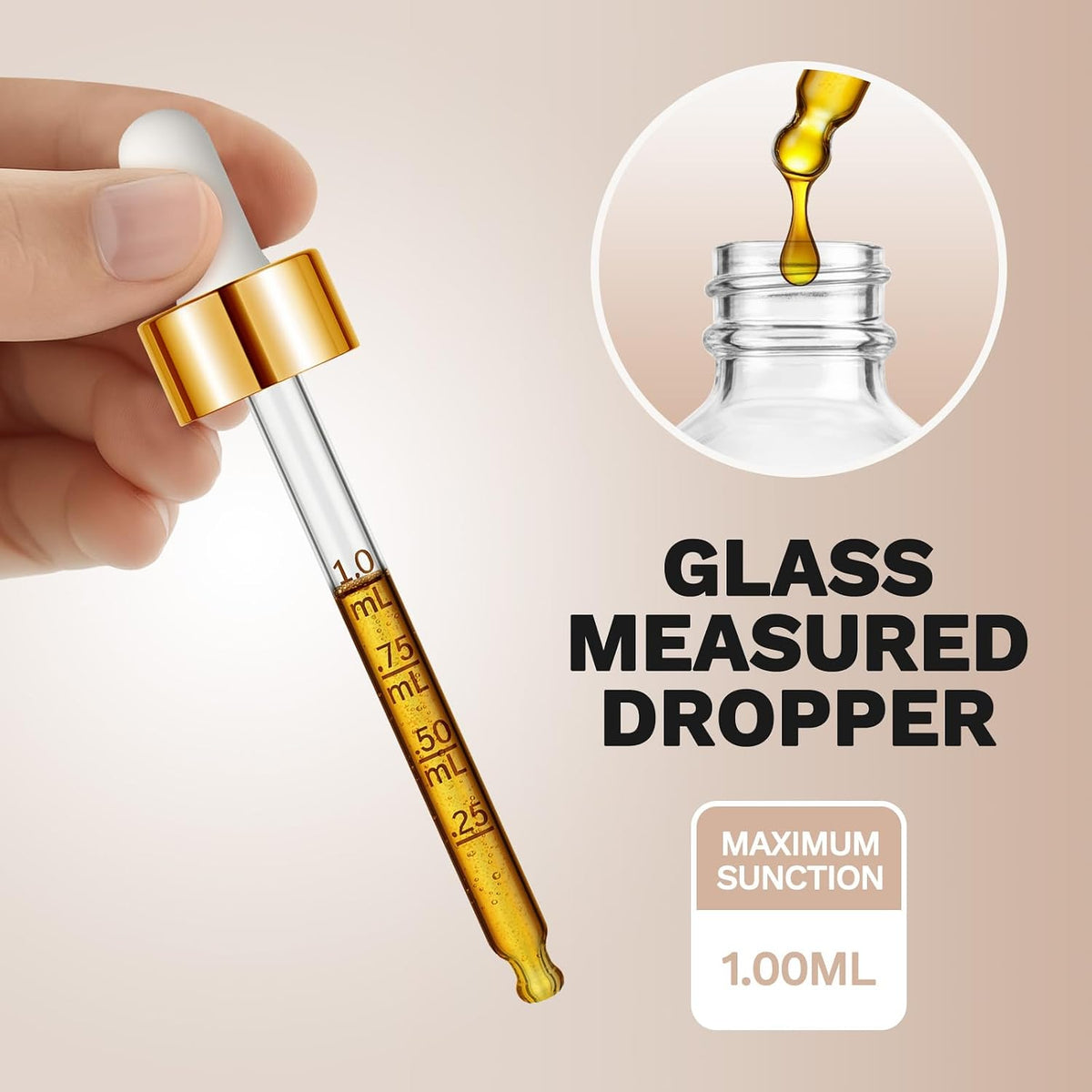 Bumobum 24 Pack 2 oz Clear Glass Dropper Bottles, 60ml Tincture Bottles