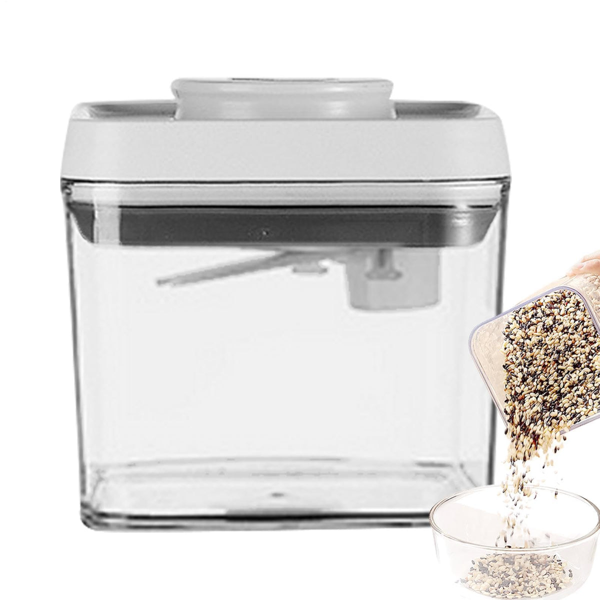 Sealed Food Storage Containers, Stackable Press Type Containers With Lids