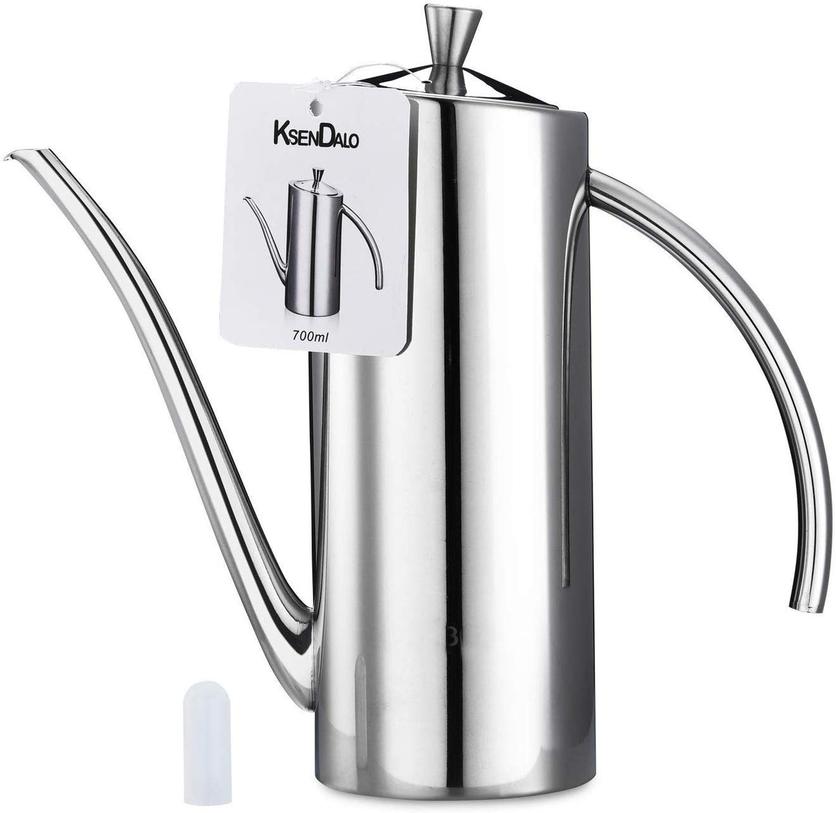 KSENDALO SUS304 24oz/700mL Stainless Steel Olive Oil Dispenser, Silver