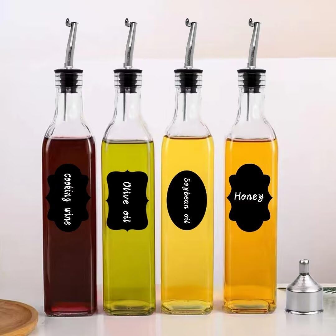 Salzesfalls 8Pcs 17oz Olive Oil Dispenser Bottle, Oil Dispenser for Kitchen