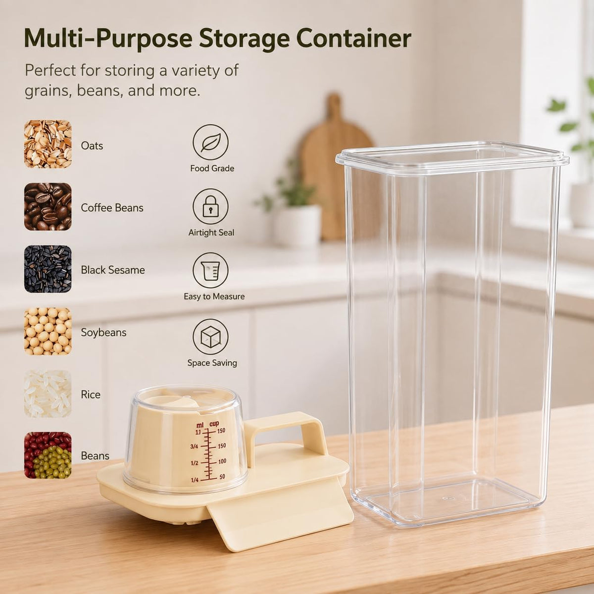 Rice Storage Container, 3-5 Lbs Tcereal Storage Container