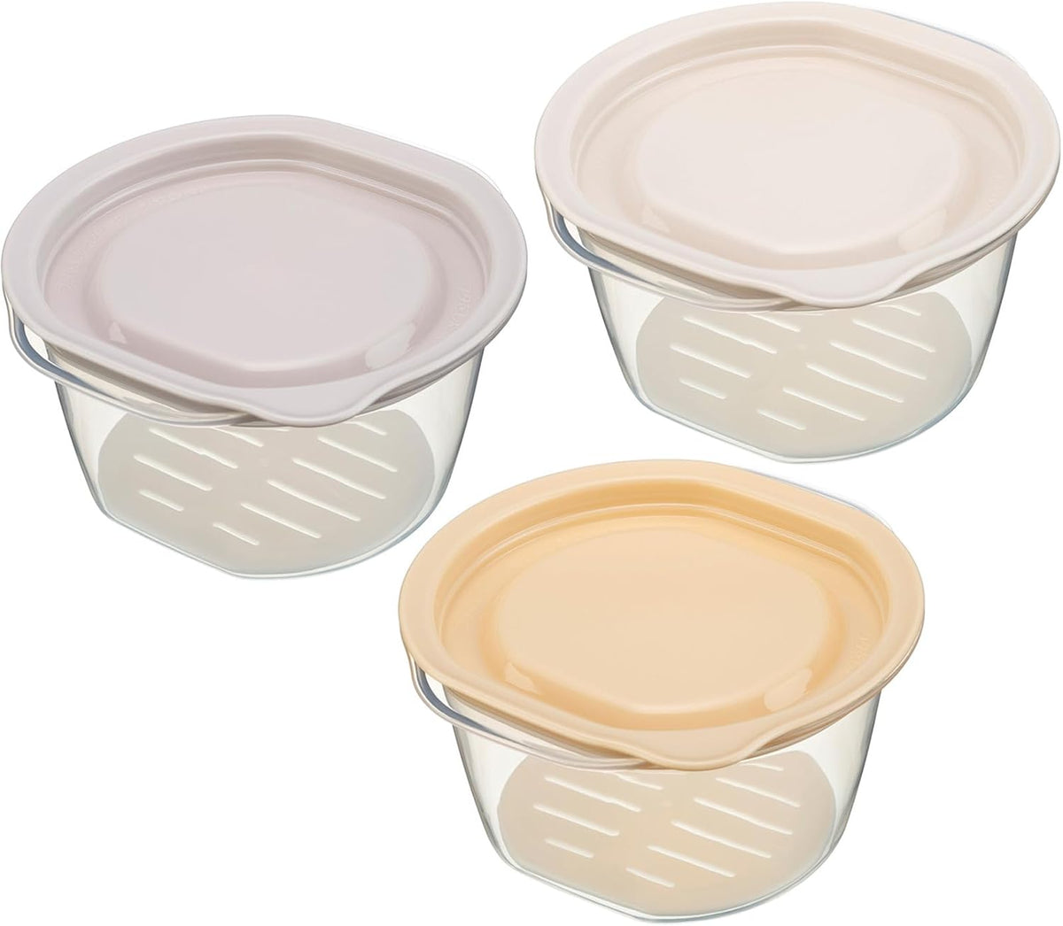 Inomata-K 1774 Rice Containers with Soot Rice Containers, Set of 3, Made in Japan, Breaks Out Steam and Store Deliciously, With Lid On, Microwave Heating OK