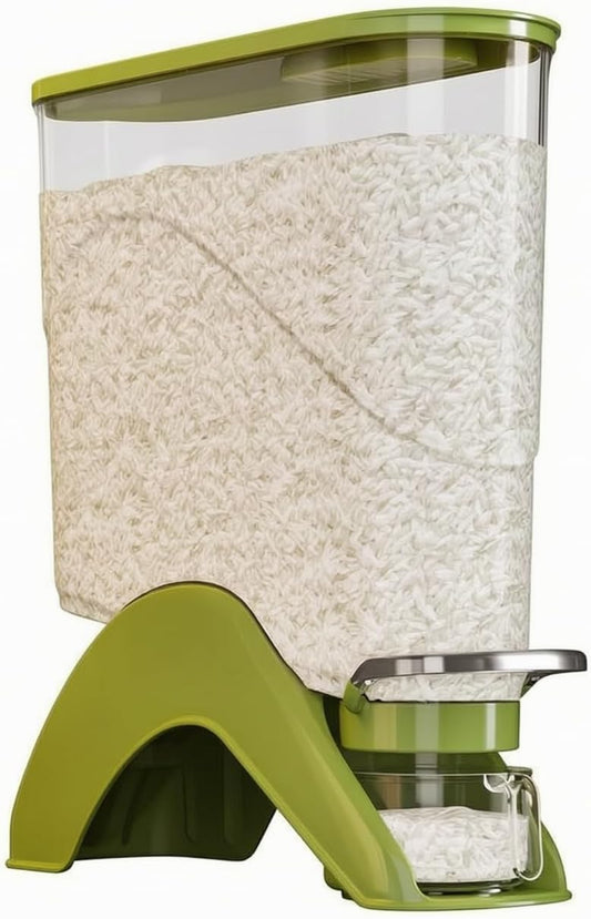 Baoblaze Airtight Grain Dispenser with Receptacle, Large, Green