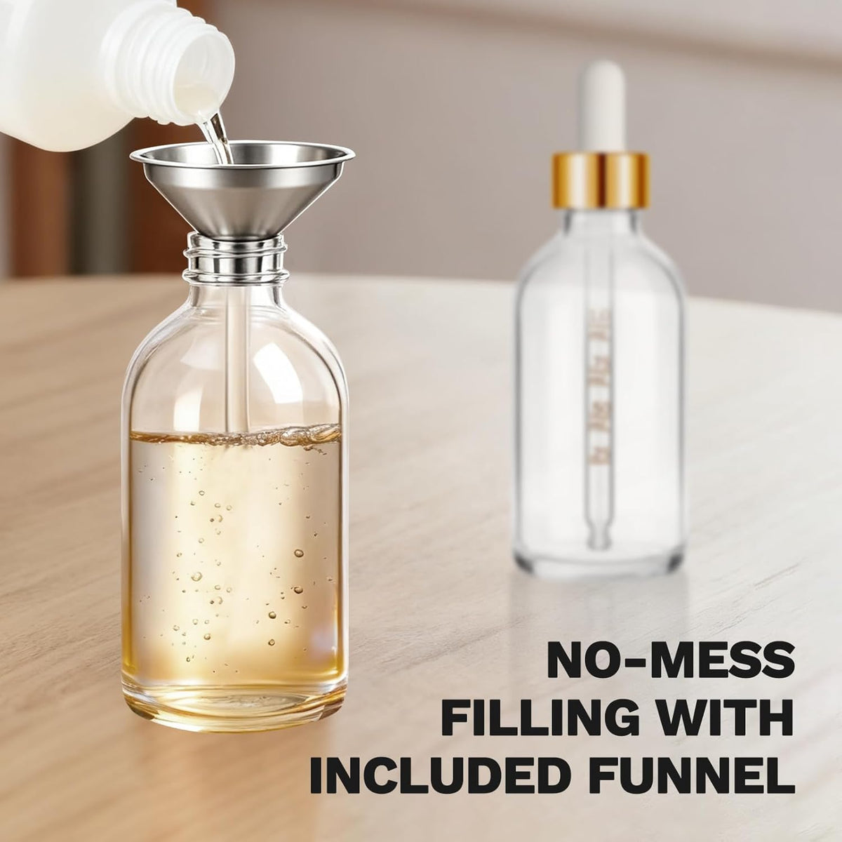 Bumobum 24 Pack 2 oz Clear Glass Dropper Bottles, 60ml Tincture Bottles
