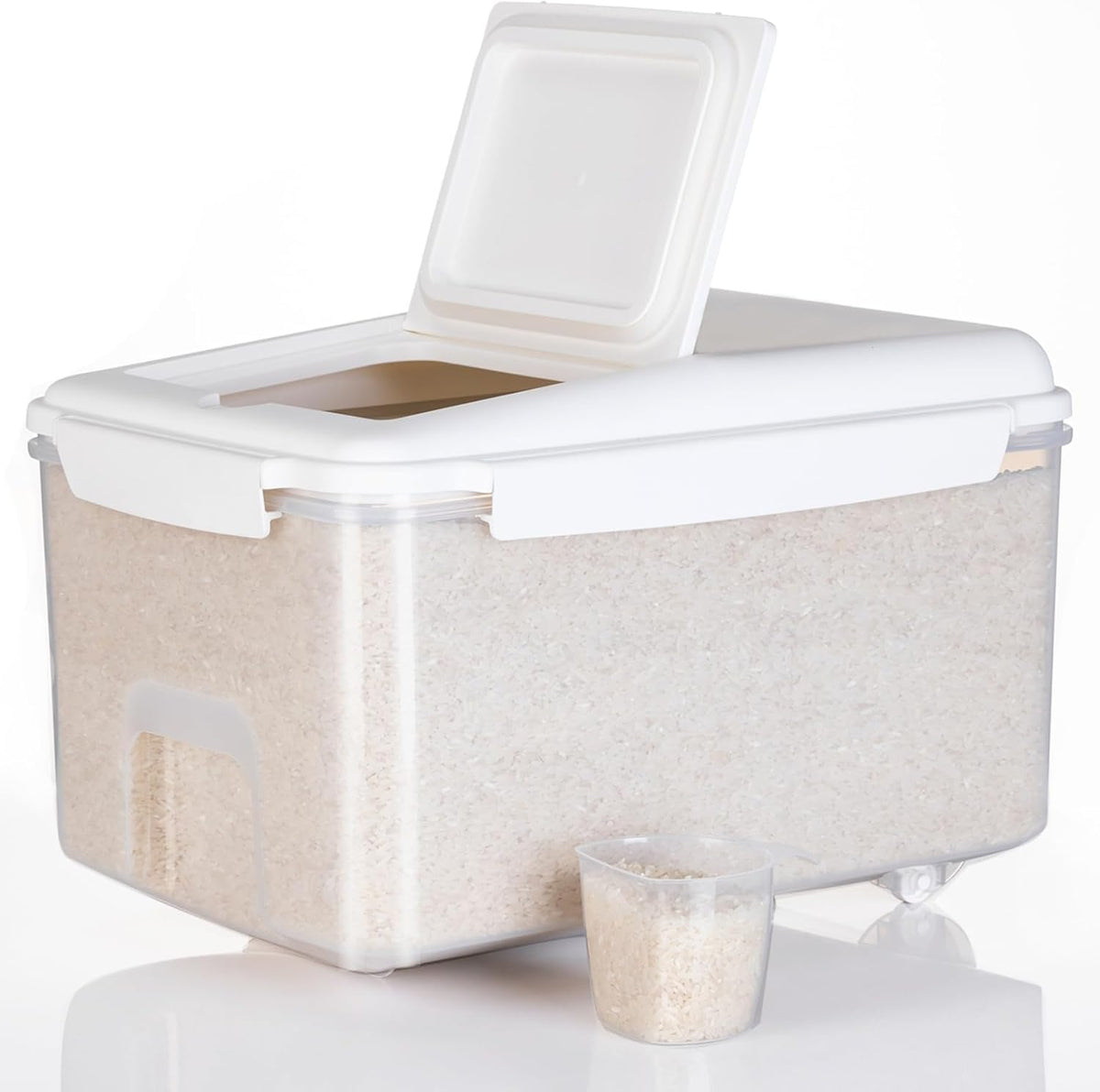 LivLab Mker 10 lb Airtight Rice Storage Container with Measuring Cup