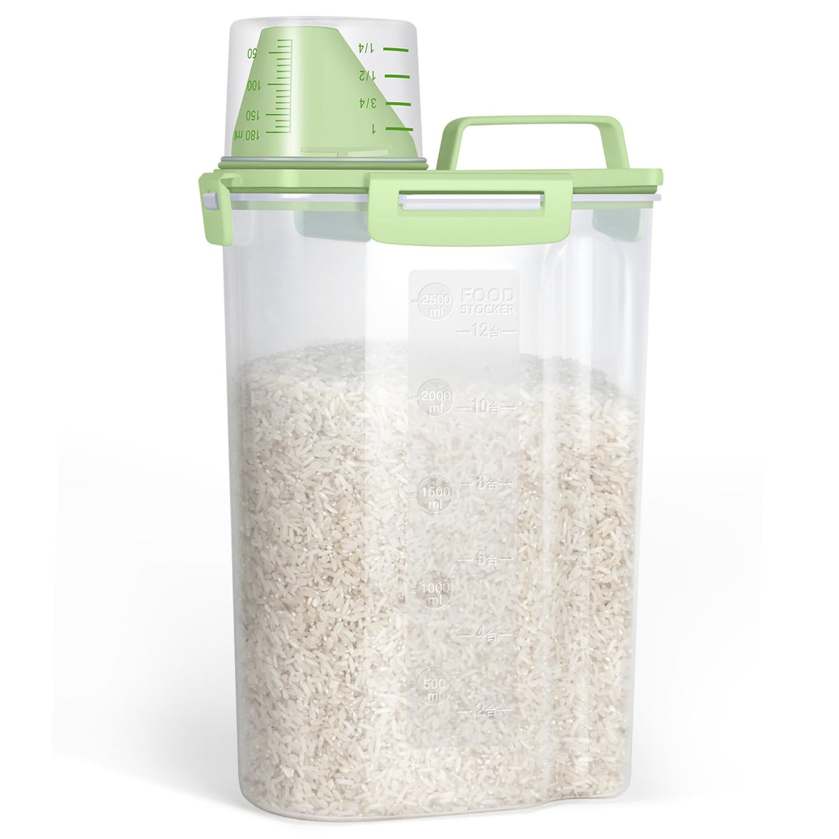 TBMax Rice Storage Container 3 to 5 Lbs - Small Pet Dog Cat Food Container Dispenser with Easy Pouring Spout & Cup, Portable Cereal Container for Small Spaces, Travel, or Daily Use