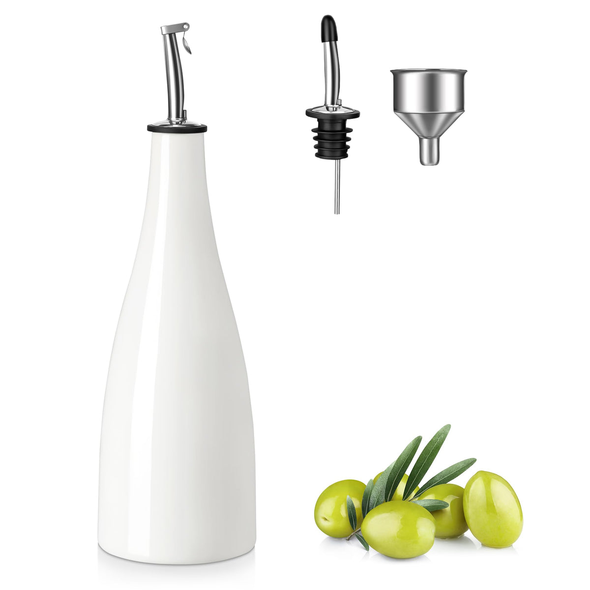vancasso 20 Oz Ceramic Olive Oil Dispenser Bottle, Oil and Vinegar, Cream