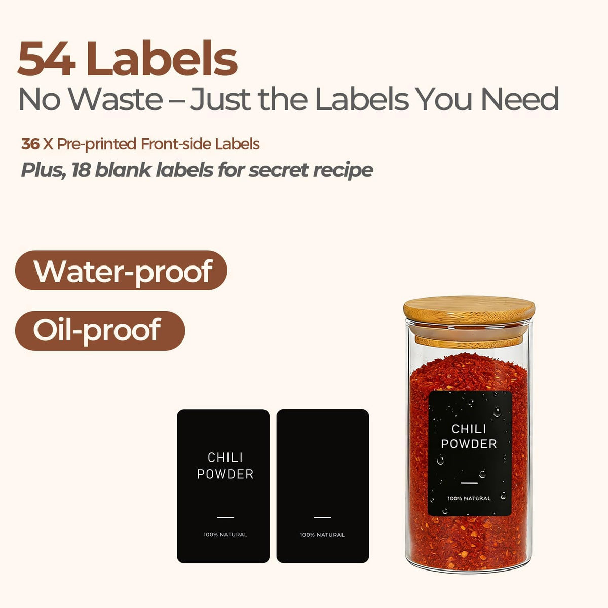 ComSaf Glass Spice Jars 4oz 16 Pack, Small Seasoning Containers with labels