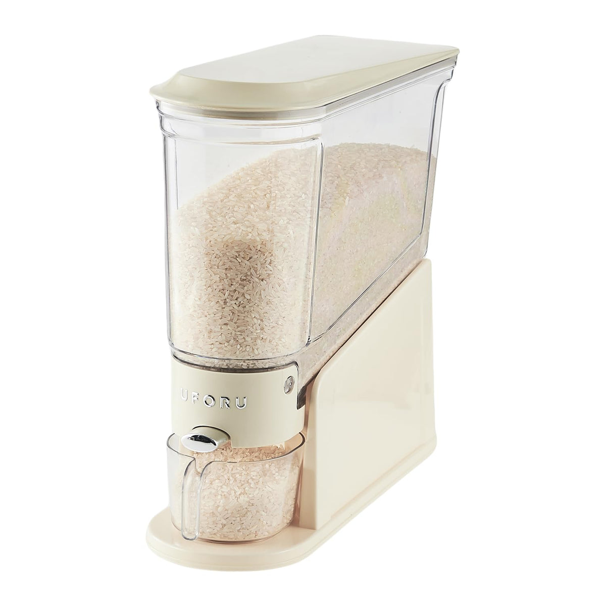 UFORU Slim Rice Dispenser 11 LB,Clear Rice Storage for Small Spaces