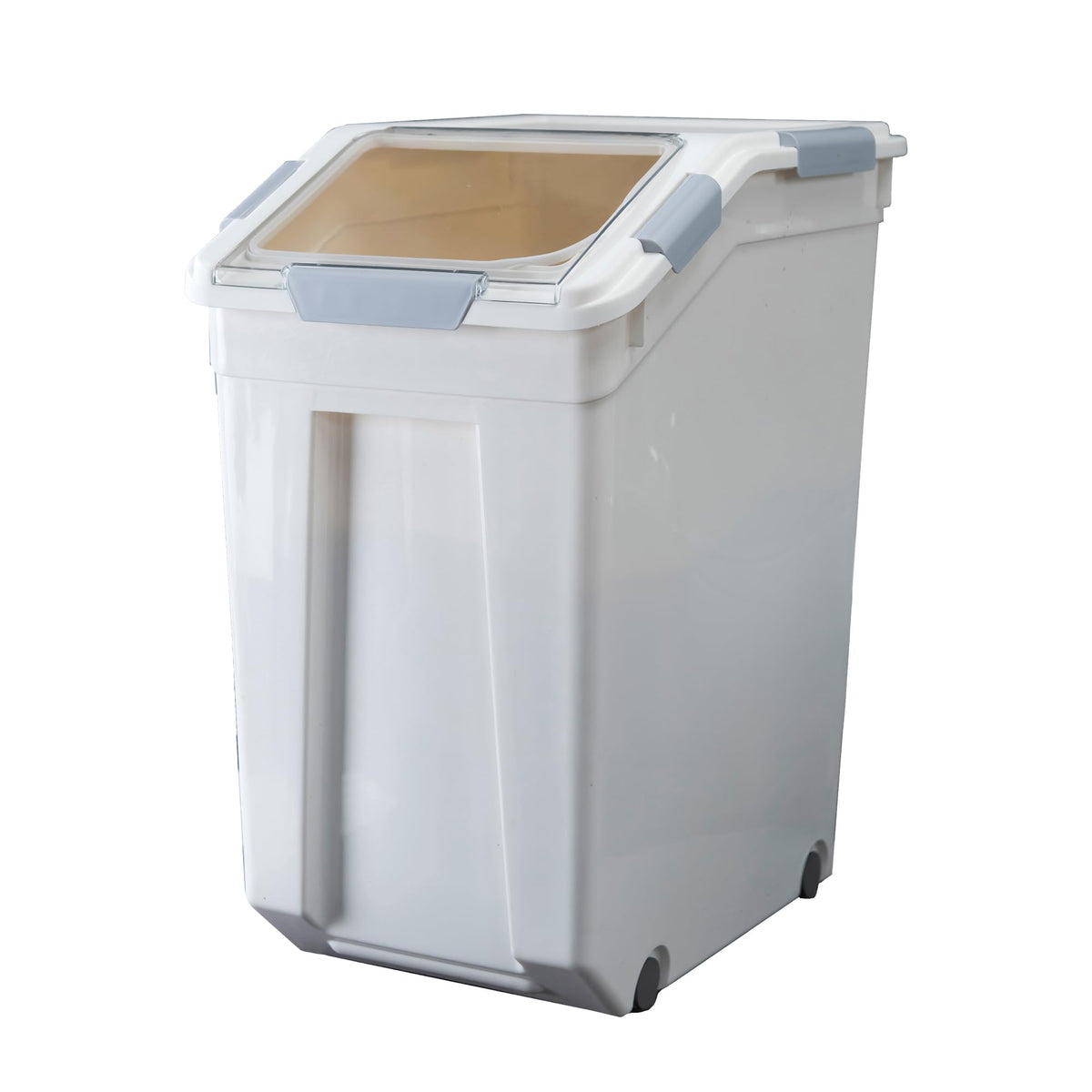 HANAMYA 15 Liter / 30 lbs Rice Storage Container with Measuring Cup, BPA free, For Rice | Grain | Pet Food | Flour, 2 count, White