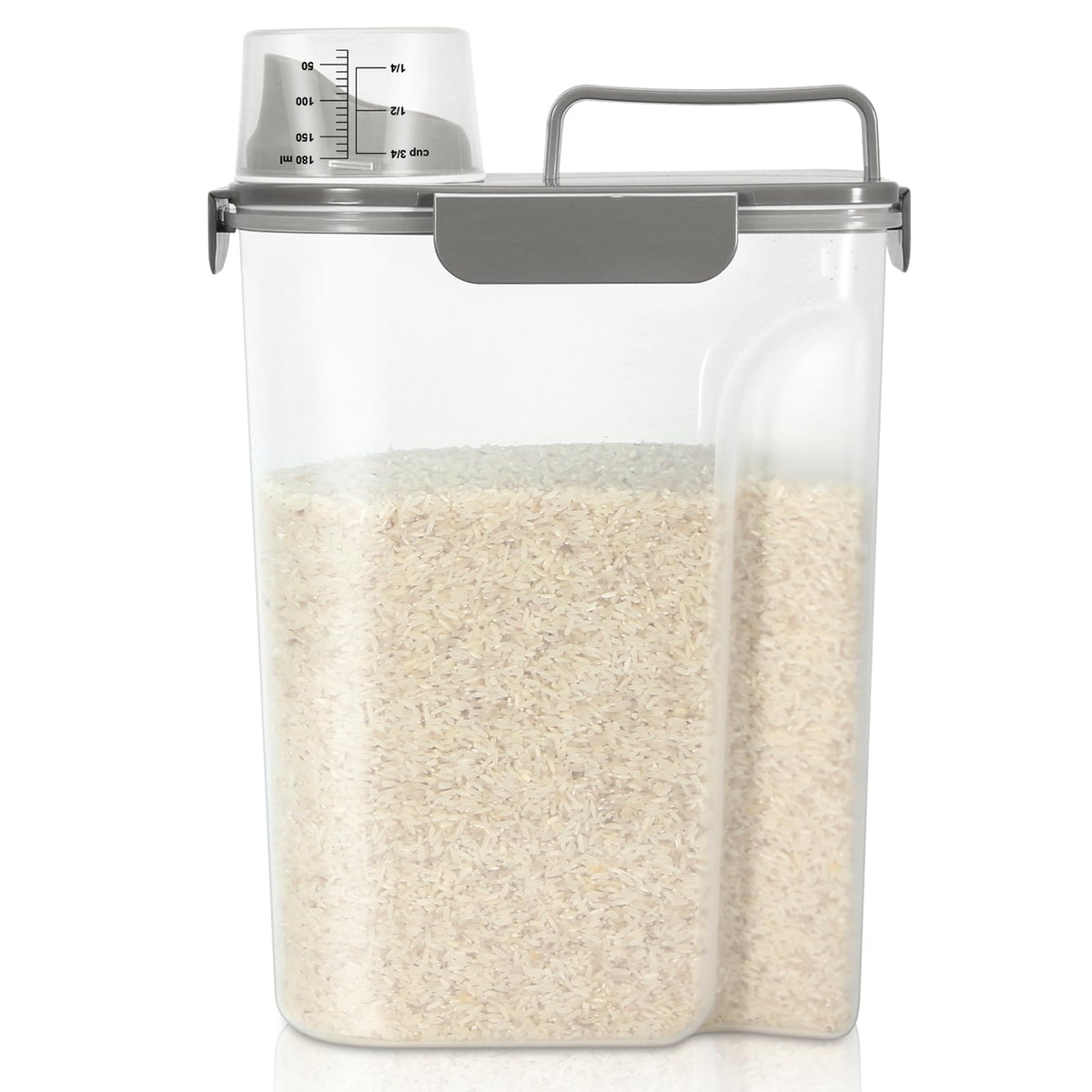 TBMax Rice Storage Container 3 to 5 Lbs - Small Pet Dog Cat Food Container Dispenser with Easy Pouring Spout & Cup, Portable Cereal Container for Small Spaces, Travel, or Daily Use