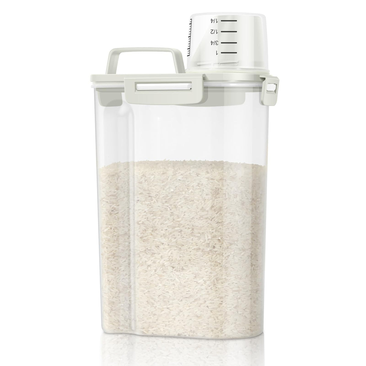 TBMax Rice Storage Container 3 to 5 Lbs - Small Pet Dog Cat Food Container Dispenser with Easy Pouring Spout & Cup, Portable Cereal Container for Small Spaces, Travel, or Daily Use