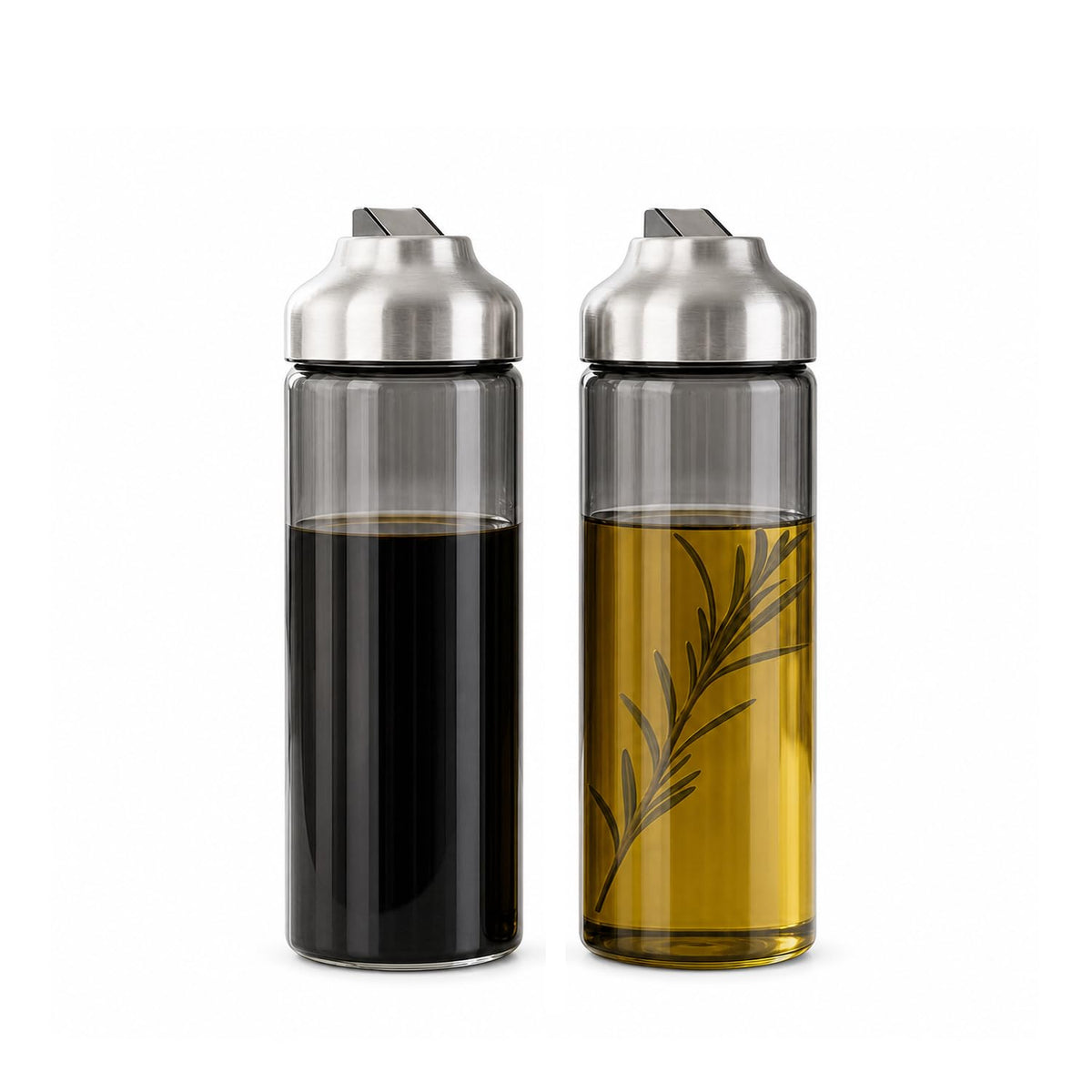 Aelga Olive Oil Dispenser - 14 OZ Glass Oil and Vinegar Dispenser Bottles Set for Kitchen No Drip-Set of 2