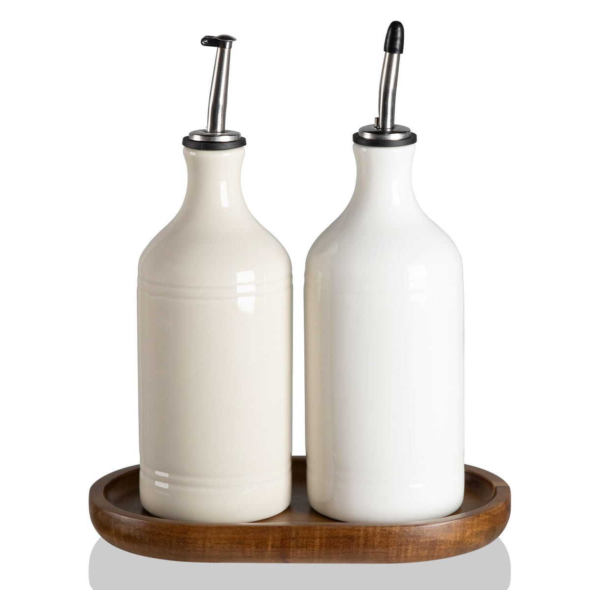 Sweejar Ceramic Olive Oil Dispenser Bottle, Opaque Oil Cruet Protects Oil to Reduce Oxidation, Suitable for Storage Oil, Vinegar, Coffee Syrups & Other Liquids, Pack of 1, 15.5 Fl Oz (White)