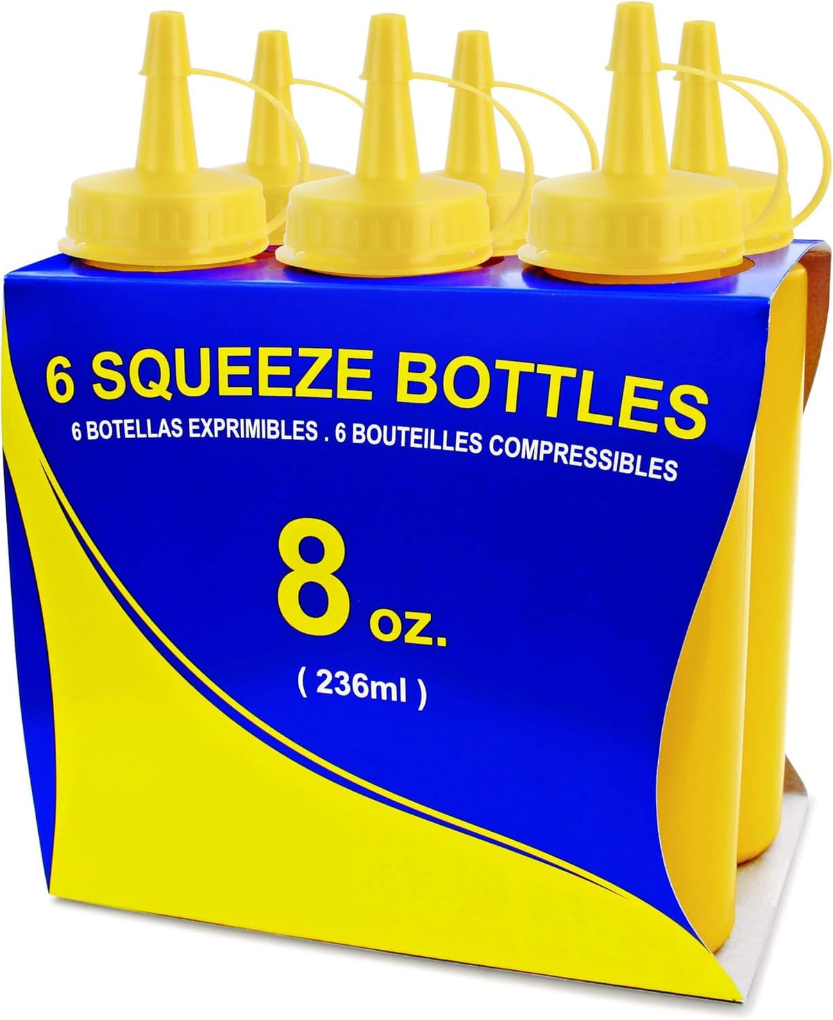 New Star Plastic Squeeze Bottle, 12-Ounce, Set of 6, Clear