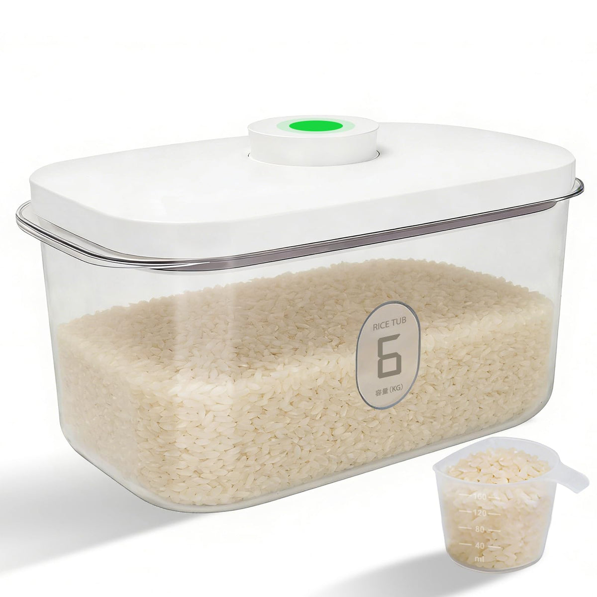 Airtight Rice Container with Measuring Cup (5.6 L / 5.92 QT)