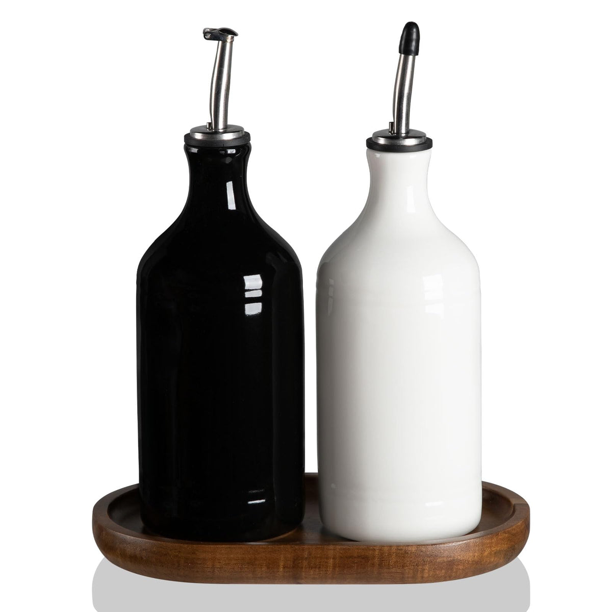 Sweejar Ceramic Olive Oil Dispenser Bottle, Opaque Oil Cruet Protects Oil to Reduce Oxidation, Suitable for Storage Oil, Vinegar, Coffee Syrups & Other Liquids, Pack of 1, 15.5 Fl Oz (White)