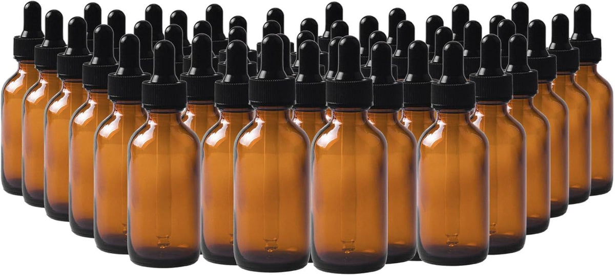 24 Pack 4oz Clear Glass Dropper Bottles, Eye Dropper Bottles with Glass Droppers for Essential Oils, Perfumes(4oz, Gold)