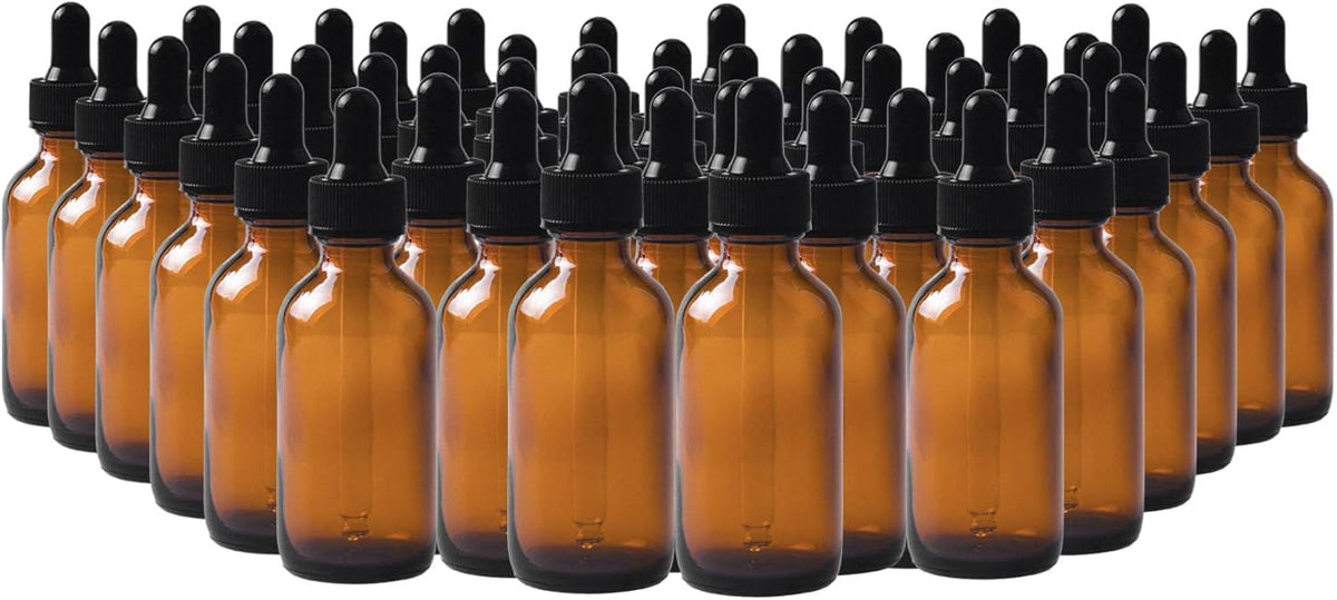 24 Pack 4oz Clear Glass Dropper Bottles, Eye Dropper Bottles with Glass Droppers for Essential Oils, Perfumes(4oz, Gold)