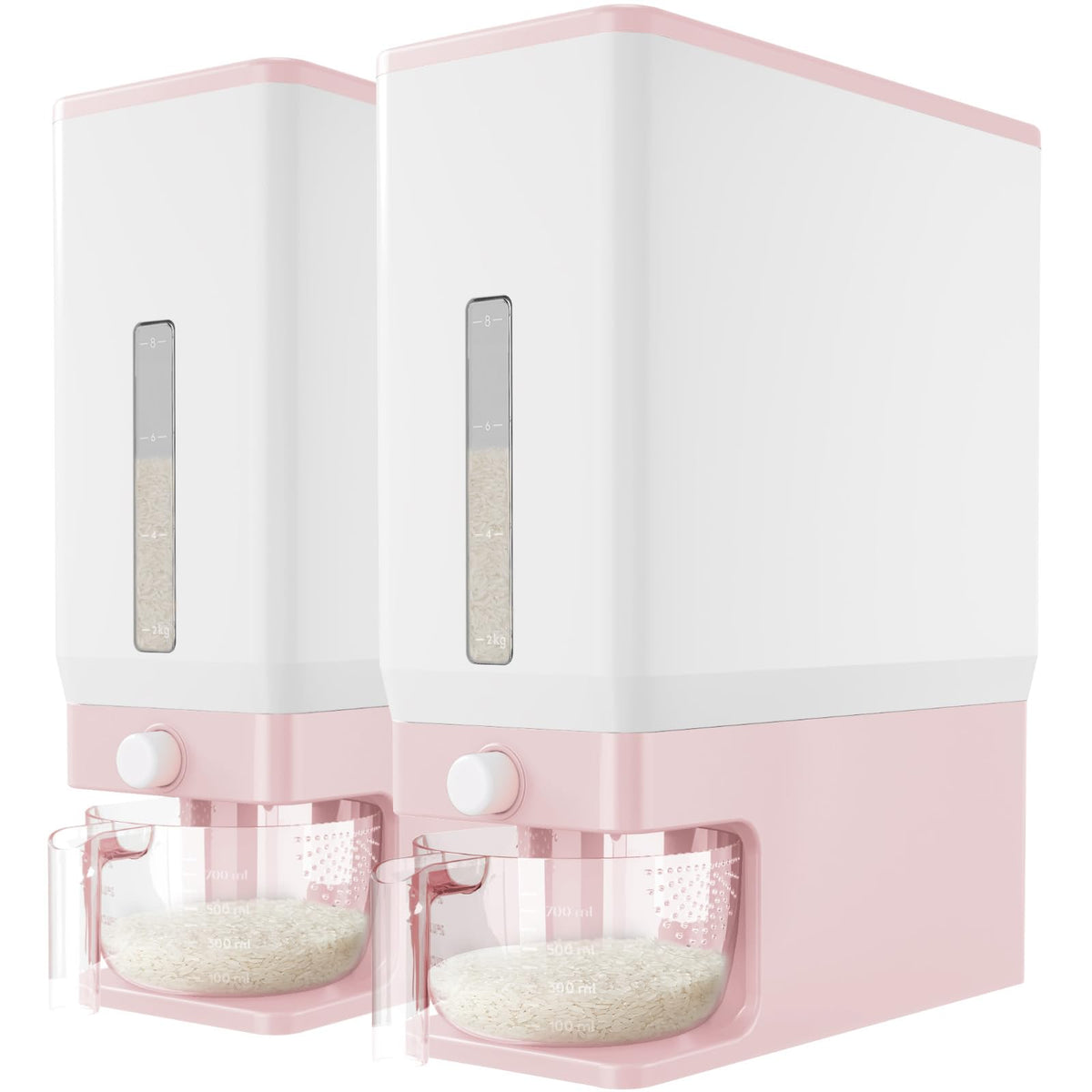 Lifewit Rice Container 26 Lbs, One-Press Dispenser with Measuring Cup