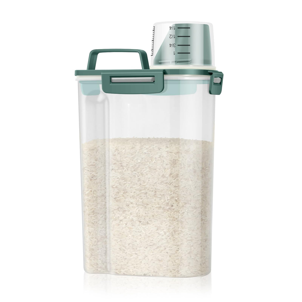 TBMax Rice Storage Container 3 to 5 Lbs - Small Pet Dog Cat Food Container Dispenser with Easy Pouring Spout & Cup, Portable Cereal Container for Small Spaces, Travel, or Daily Use