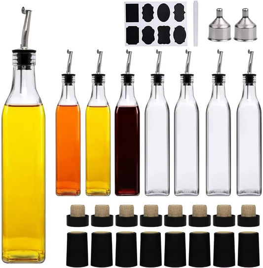 Salzesfalls 8Pcs 17oz Olive Oil Dispenser Bottle, Oil Dispenser for Kitchen