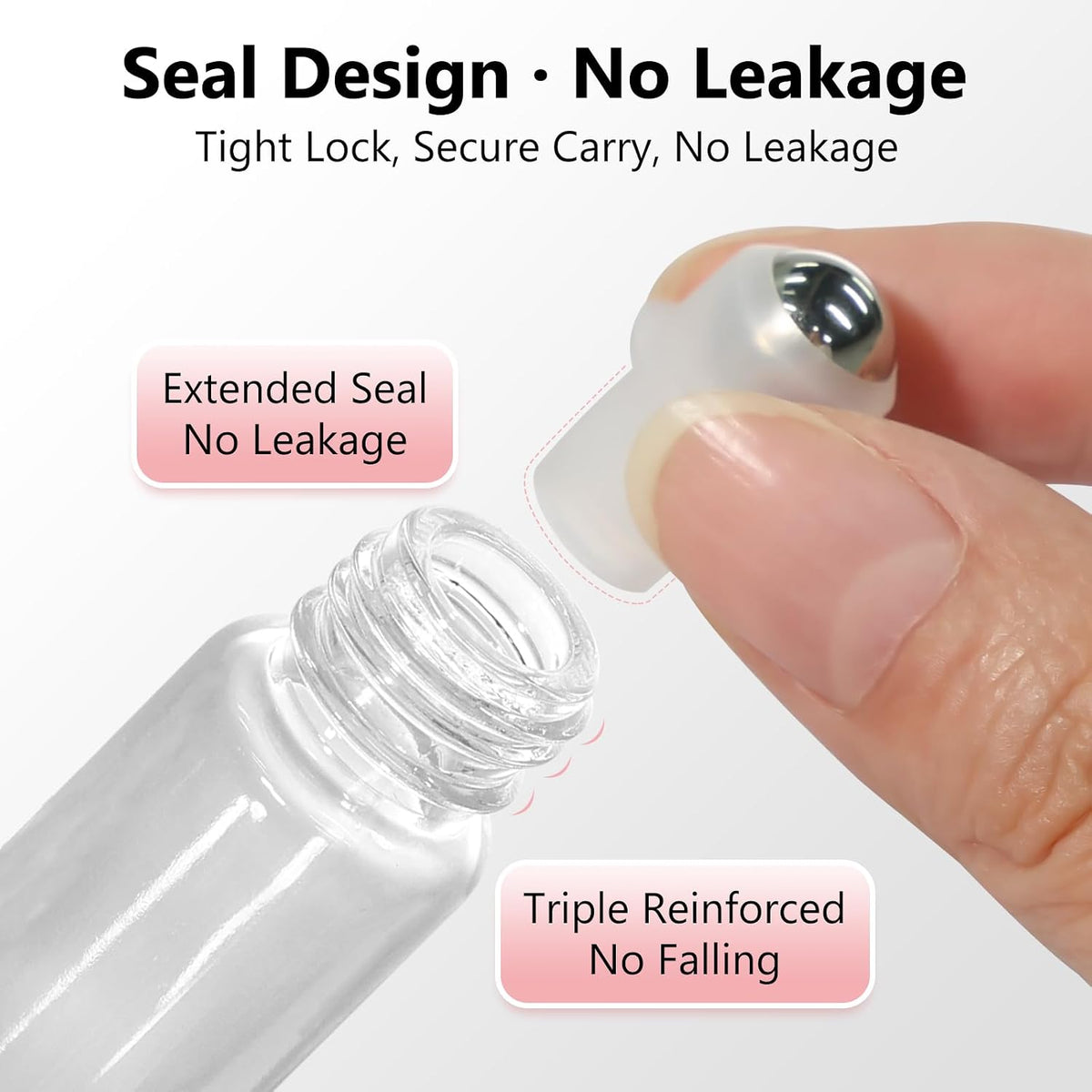 KEYWING 10ml Clear Glass Roller Rottles for Essential Oils, 54 Pack