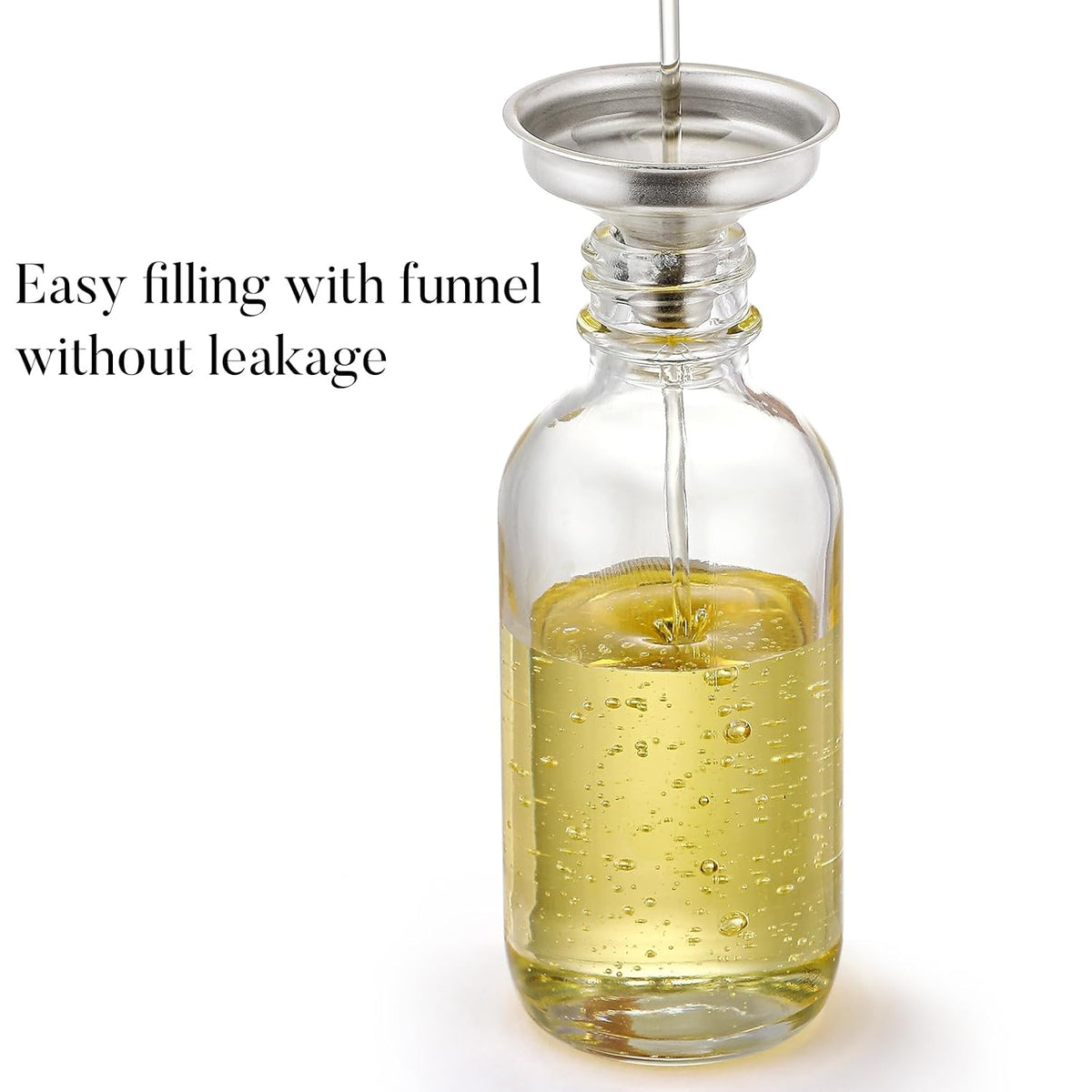 12 Pack, 2 oz Glass Eye Dropper Bottles w/ 3 Stainless Steel Funnels & 1 Long Pipette Dropper & 24 Labels - 60ml Clear Tincture Bottles for Essential Oils, Liquids - Leakproof Travel Essential Bottles