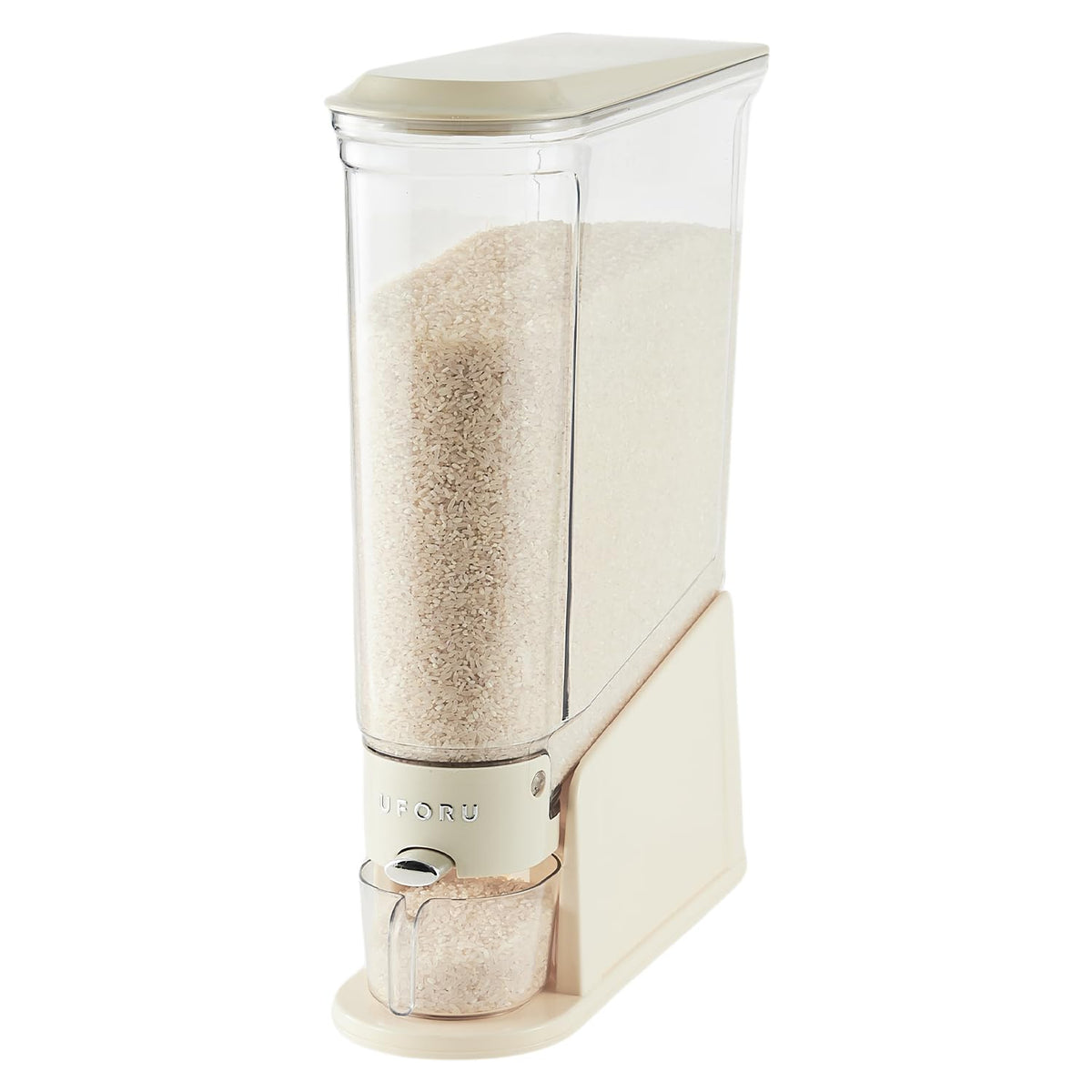 UFORU Slim Rice Dispenser 11 LB,Clear Rice Storage for Small Spaces