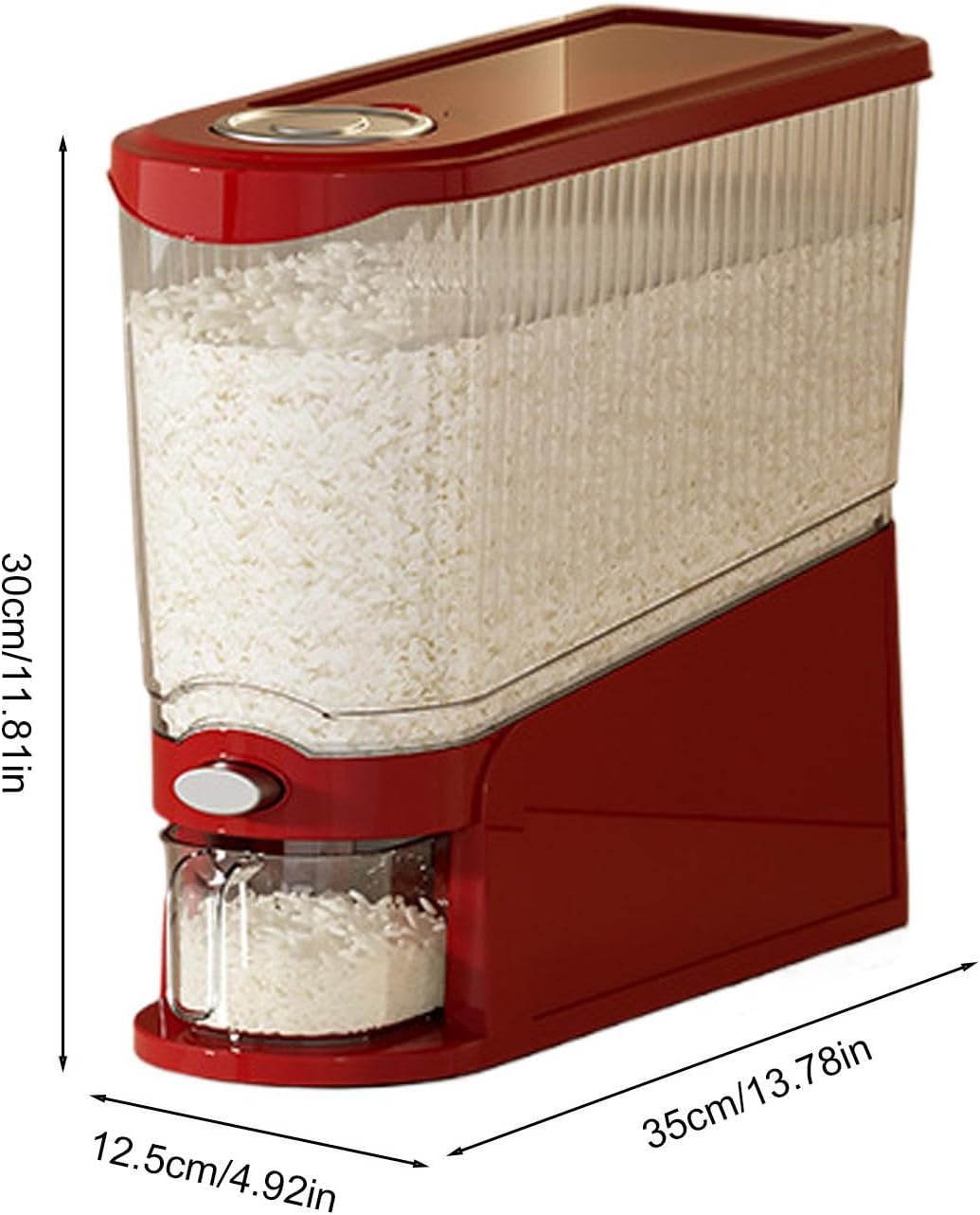 Ultra-Thin Press-Type Rice Dispenser - 13.23lbs Airtight Grain & Cereal St