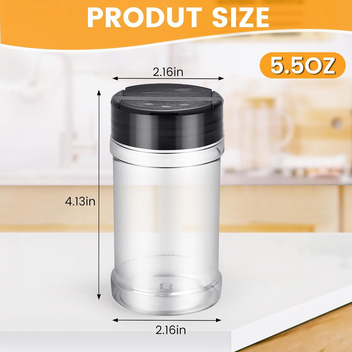 36pcs 5.5oz plastic spice jars with shaker lids, plastic spice jars,seasoning bottles,Used to store seasoning powder.
