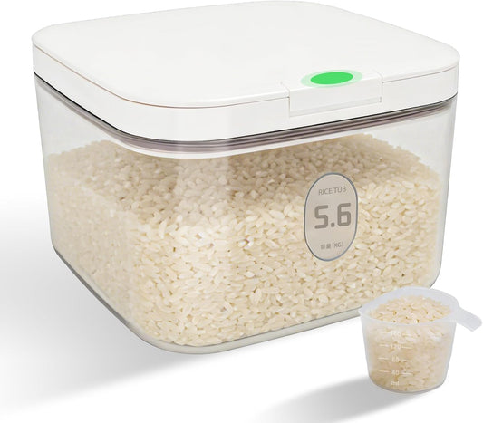 Airtight Rice Container with Measuring Cup (5.6 L / 5.92 QT)