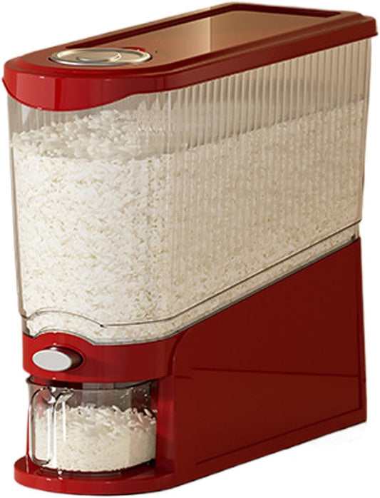 Rice Storage Dispenser - 13.23lbs Capacity Press-Type Airtight Dispenser