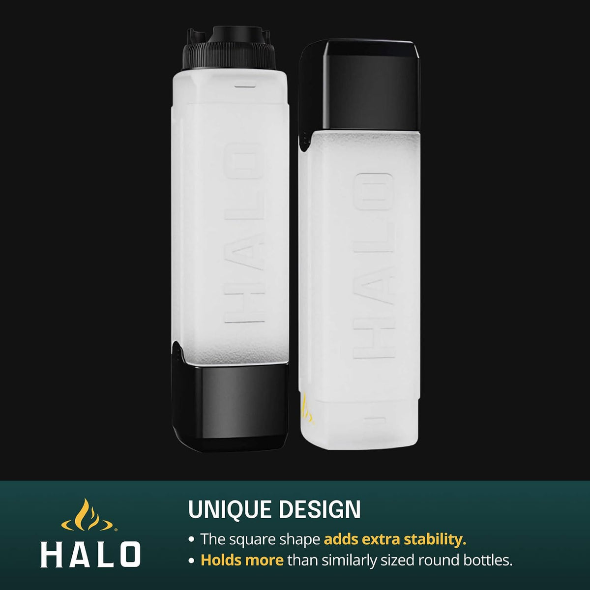 HALO Squeeze Bottles (3-Pack) | 27oz. | Square | Leak-Proof | Pressure-Release Valve | Ideal for Oils, Sauces, Dressings, Syrups | HZ-3027