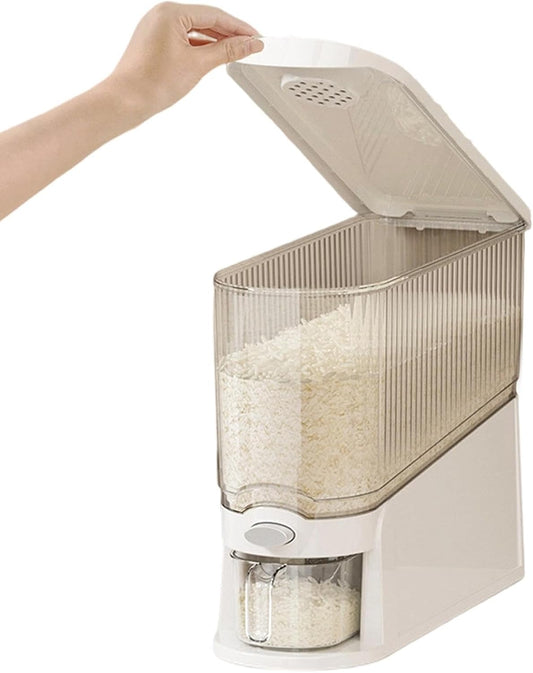 Rice Holder Dispenser, 13.23lbs Capacity Press-type Anti-Moisture Case