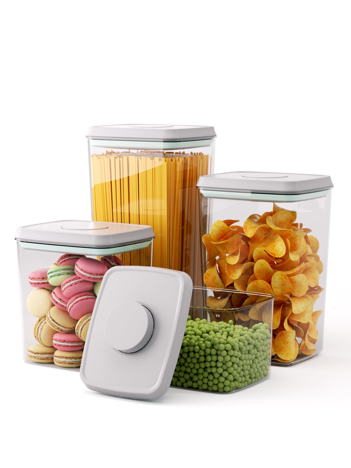 Airtight Food Storage Container, 4.22 Qt Large Pantry Canister with Pop Lid