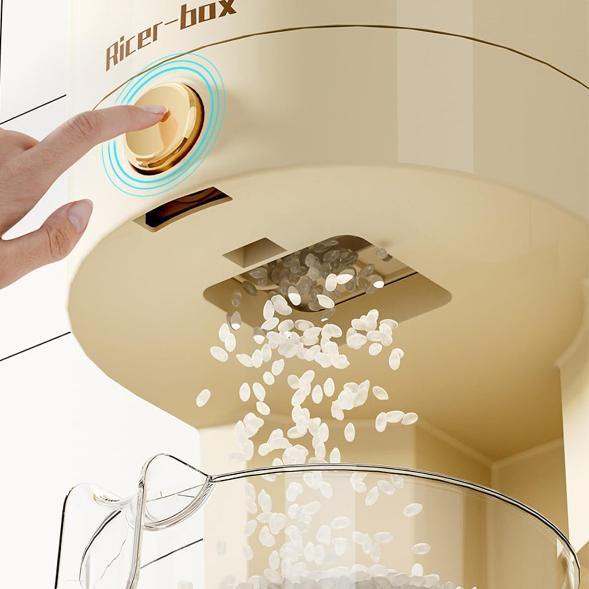 Large Rice Dispenser, 12Lbs Cereal Dispenser Rice Container Food Storage Container with Measuring Cup, Cereal Containers Storage Kitchen Storage Household Rice Pet Food Holder (S-12LBS)