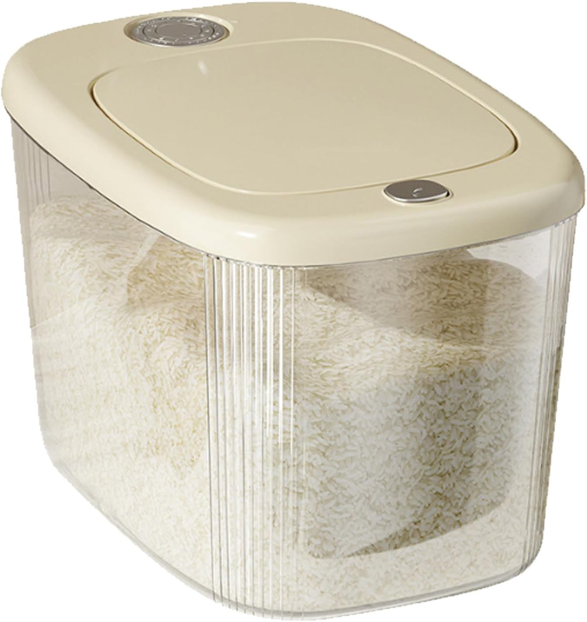 Airtight Rice Container Press Seal Lid PP Large Capacity 24x35.5x25cm Grain Storage Bin for Home Kitchen