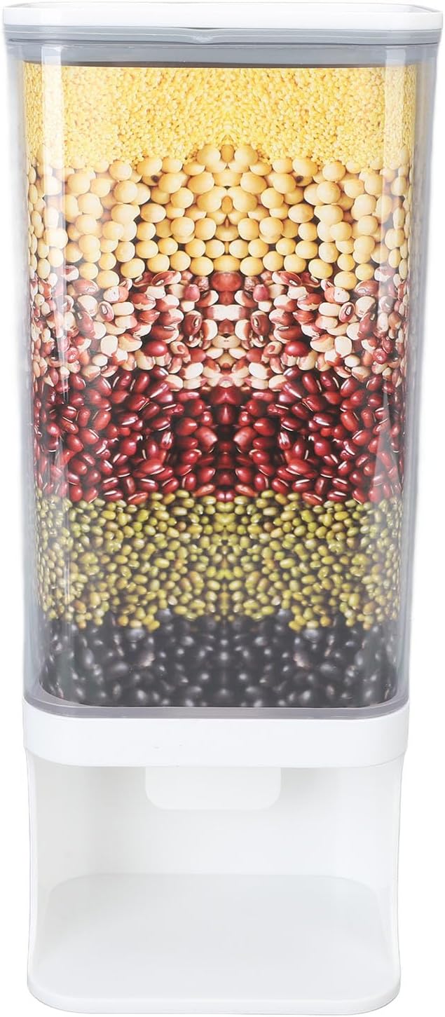 Rice Container Airtight Storage Dispenser Wall Mounted Sealed Bucket Press Type Kitchen Supplies (M 100x70cm / 39.37x27.56in)