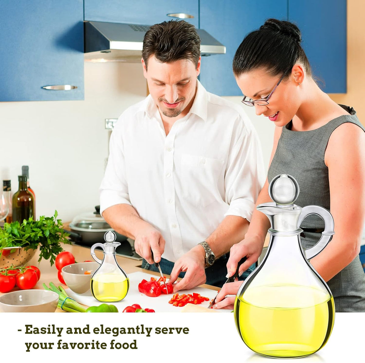 Zopeal 12 Pcs 12 oz Glass Oil Cruets with Stopper Bottle Vinegar Dispenser Small Salad Dressing Container Round Jar Glass Serving Syrup Bottles with Handle for Sauce Water Olive Oil