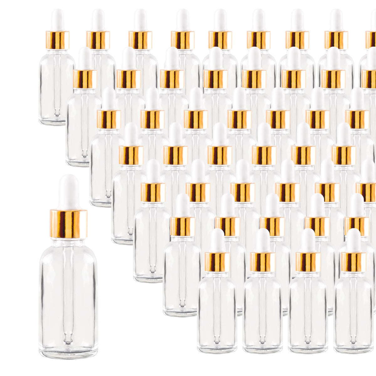 24 Pack 4oz Clear Glass Dropper Bottles, Eye Dropper Bottles with Glass Droppers for Essential Oils, Perfumes(4oz, Gold)