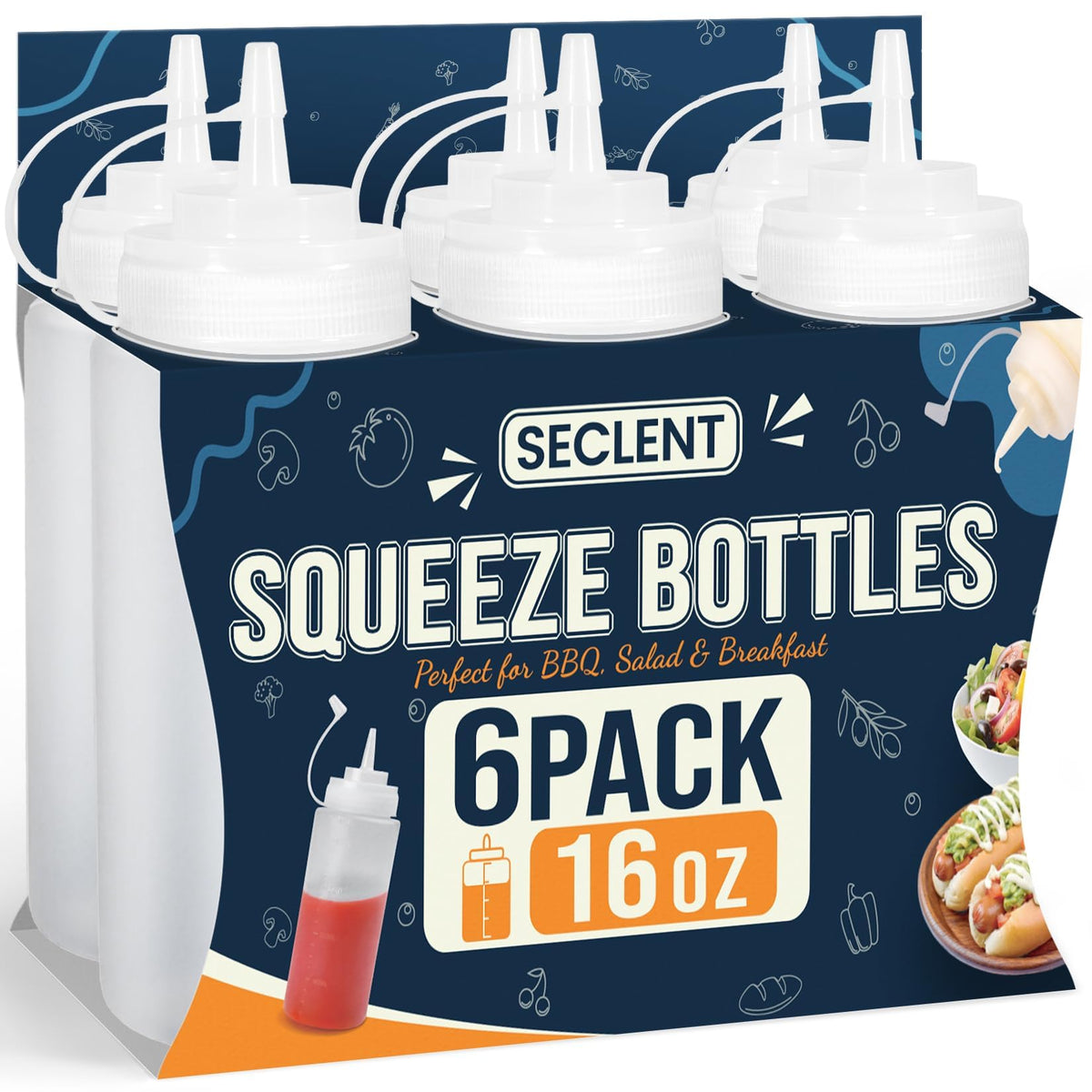 8oz Squeeze Bottles, Sauce Bottles, Squirt Bottle, Salad Dressing Bottle