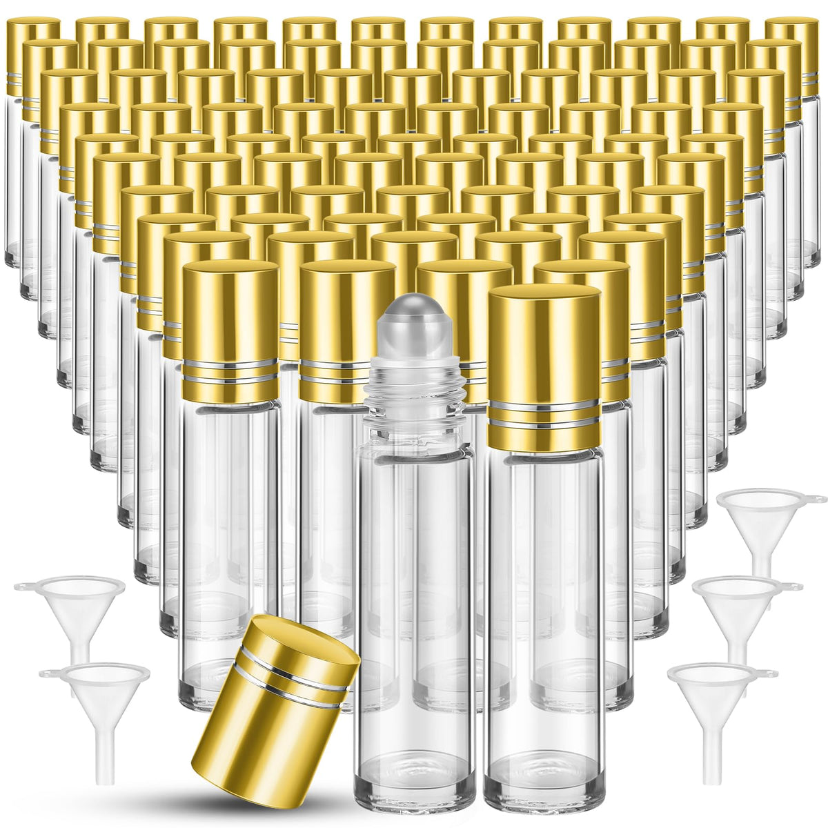 Sumind 150 Pcs Glass Essential Oil Roller Bottles 10 ml, Clear